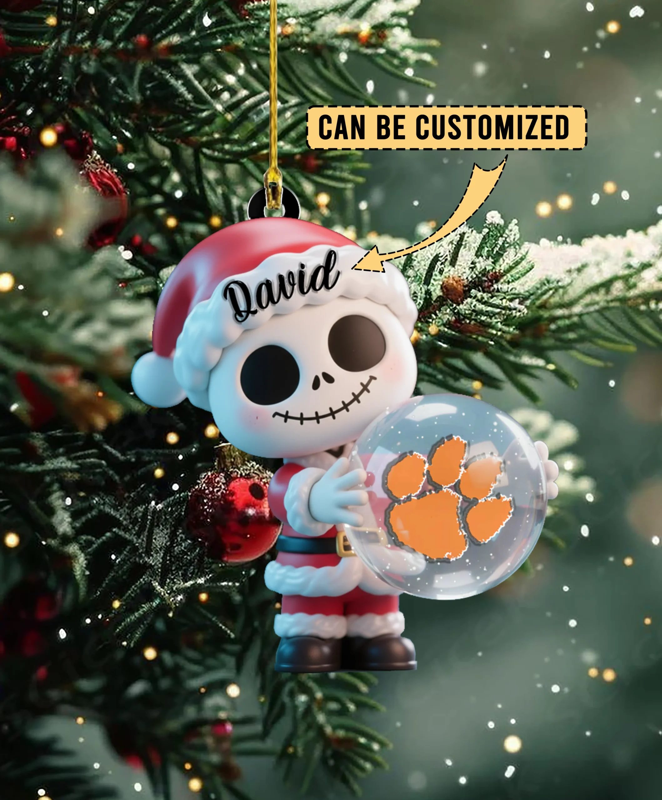 Sportswearmerch Clemson Tigers NCAA x The Nightmare Before Christmas Acrylic Ornament Gift For Fans