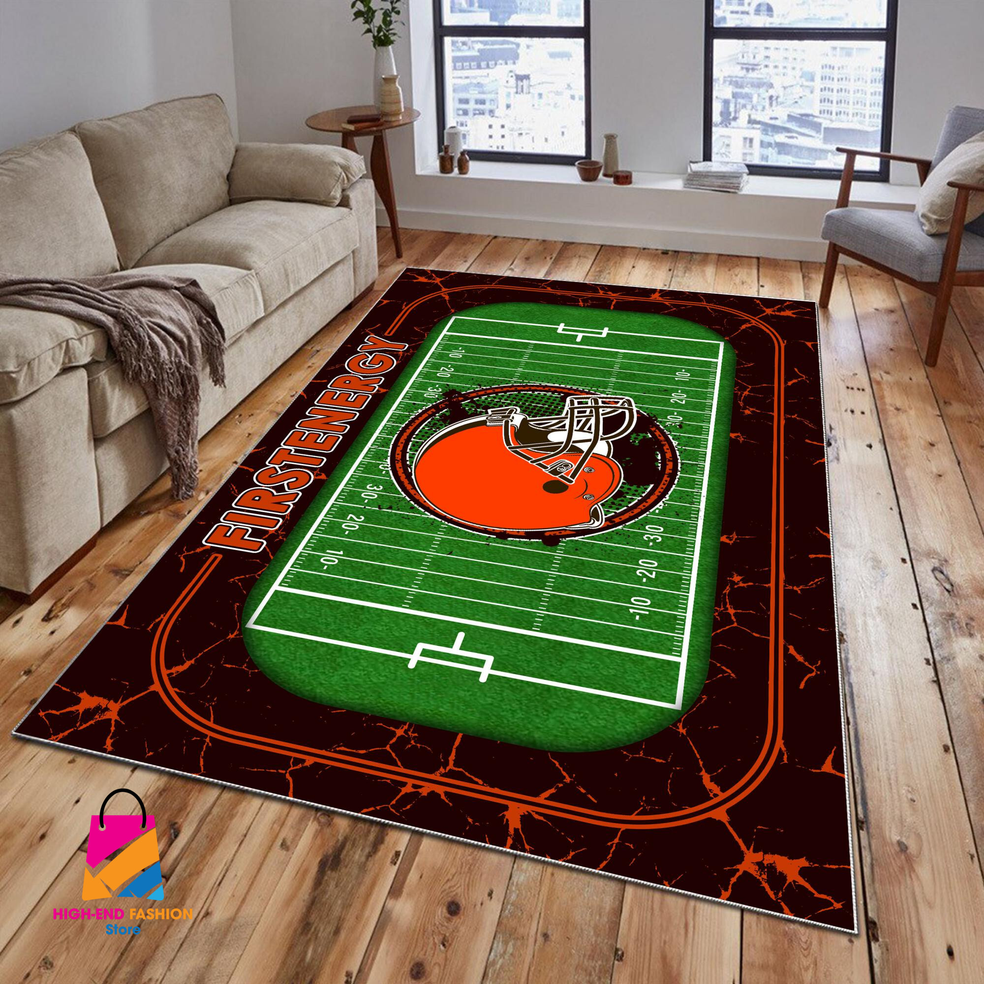 Sportswearmerch Cleveland Browns NFL Area Rug For Fan