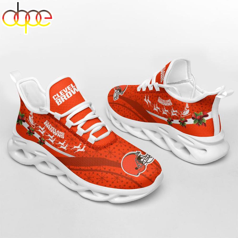 Sportswearmerch Cleveland Browns NFL Christmas Pattern Max Soul Shoes Sneakers For Men And Women Gift