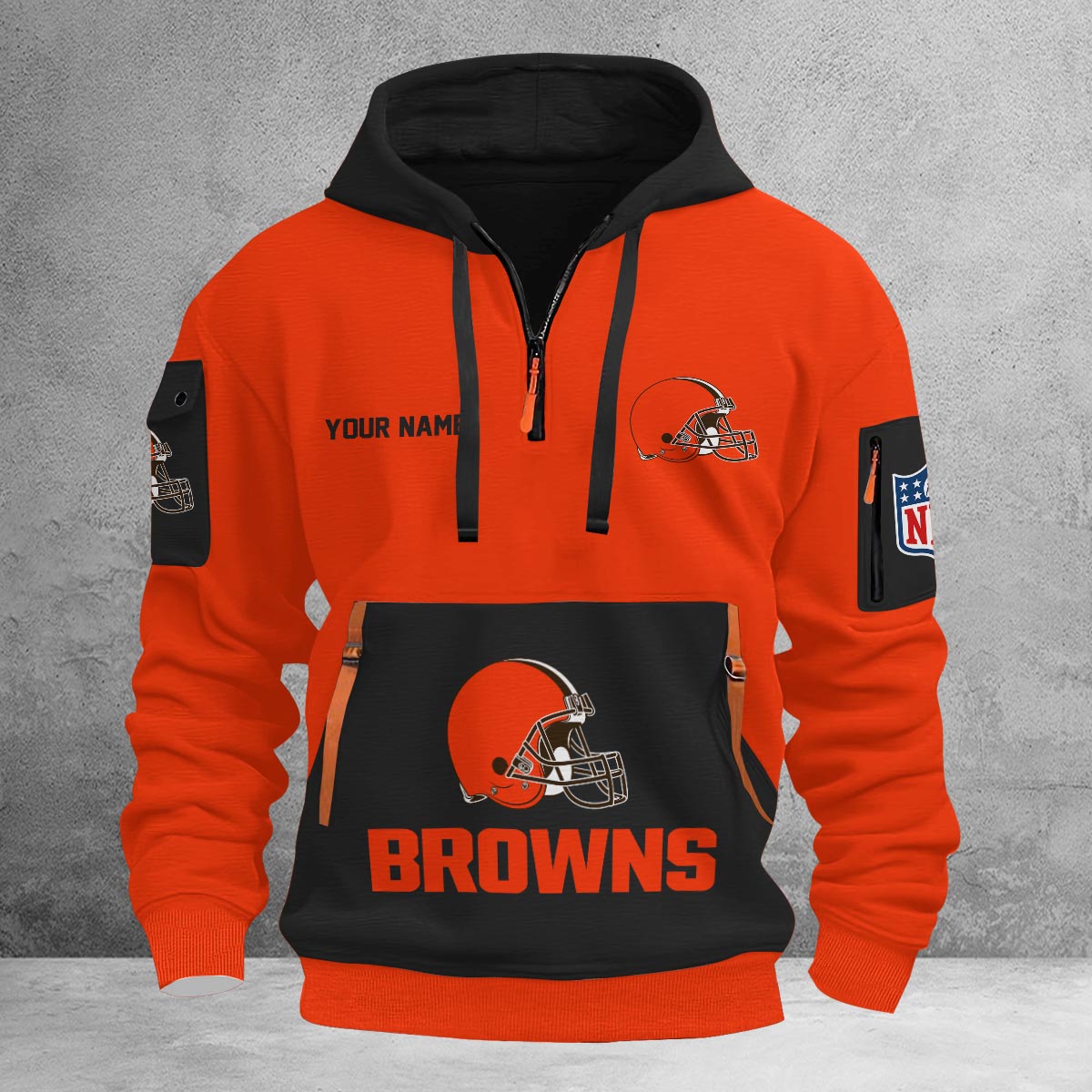 Sportswearmerch Cleveland Browns NFL Half Zip Hoodie For Fan