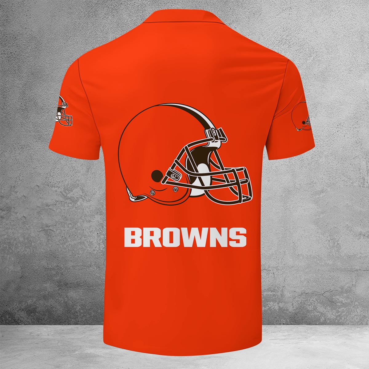 Sportswearmerch Cleveland Browns NFL Lapel Zip Polo Shirt For Fan