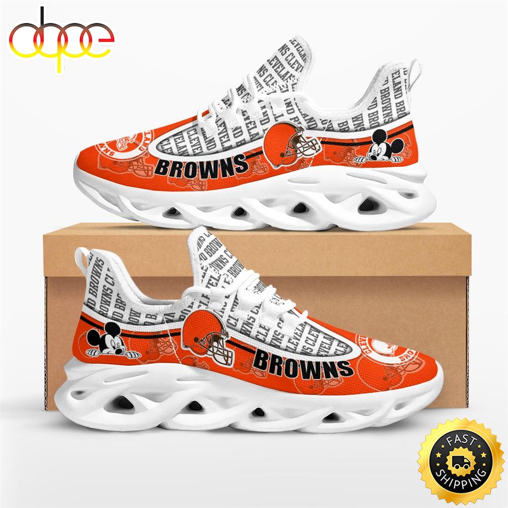 Sportswearmerch Cleveland Browns NFL Mickey Mouse Max Soul Shoes Sneakers For Men And Women