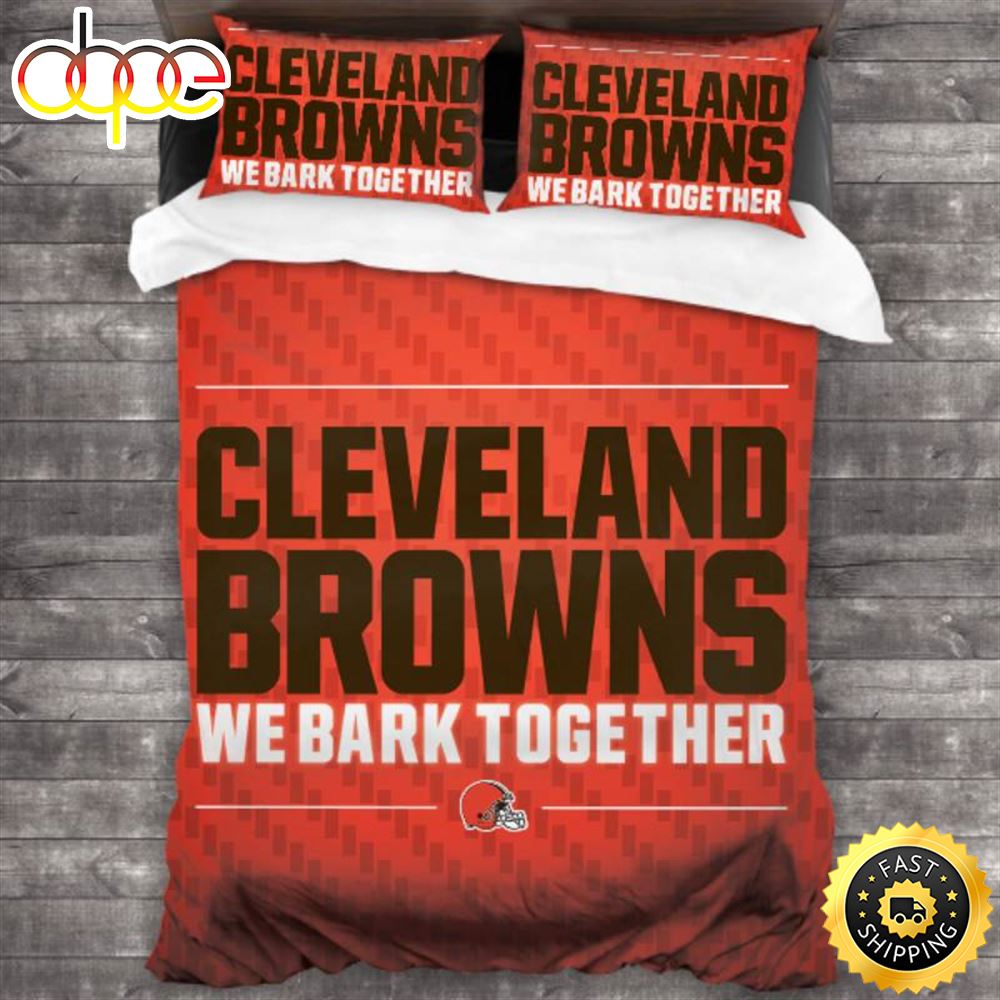 Sportswearmerch Cleveland Browns NFL Orange Bedding Set For Fan