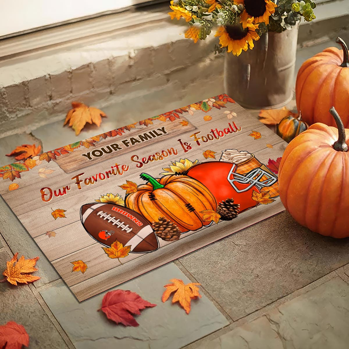 Sportswearmerch Cleveland Browns NFL Our Favorite Season is Football Doormat For Fan