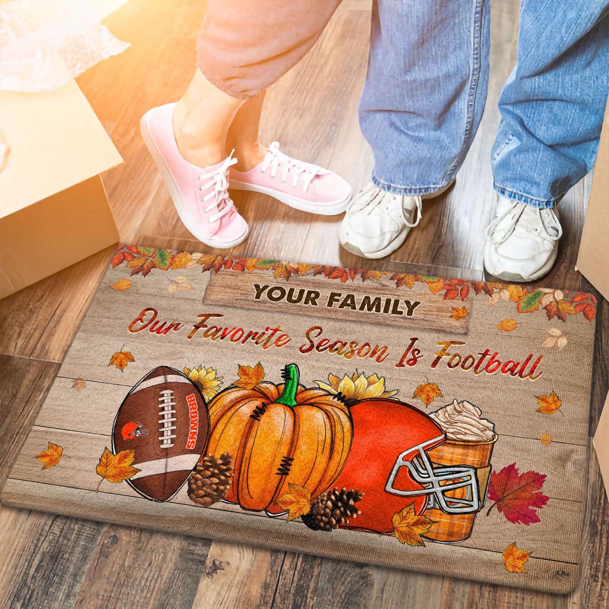 Sportswearmerch Cleveland Browns NFL Our Favorite Season is Football Doormat For Fan