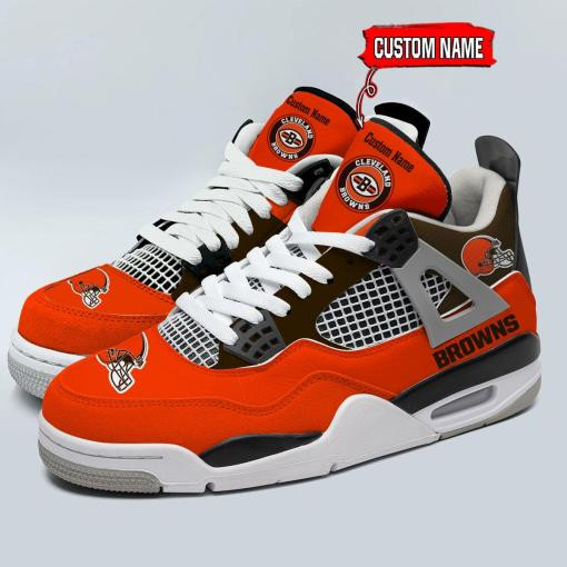 Sportswearmerch Cleveland Browns NFL Personalized Air Jordan 4 SnAJ4 Sneakers Shoes For Men And Women