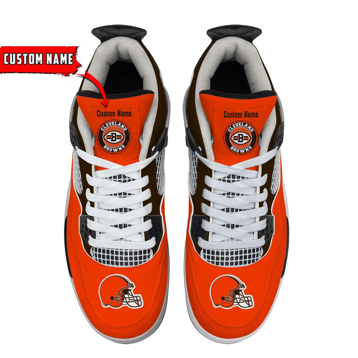 Sportswearmerch Cleveland Browns NFL Personalized Air Jordan 4 SnAJ4 Sneakers Shoes For Men And Women