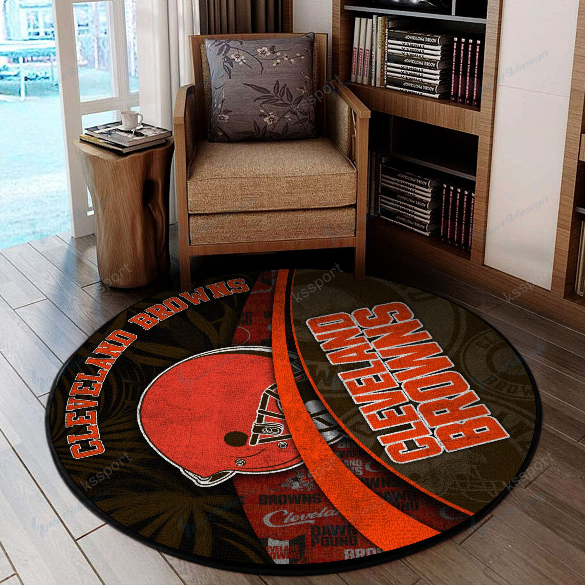 Sportswearmerch Cleveland Browns NFL Round Rug For Fan