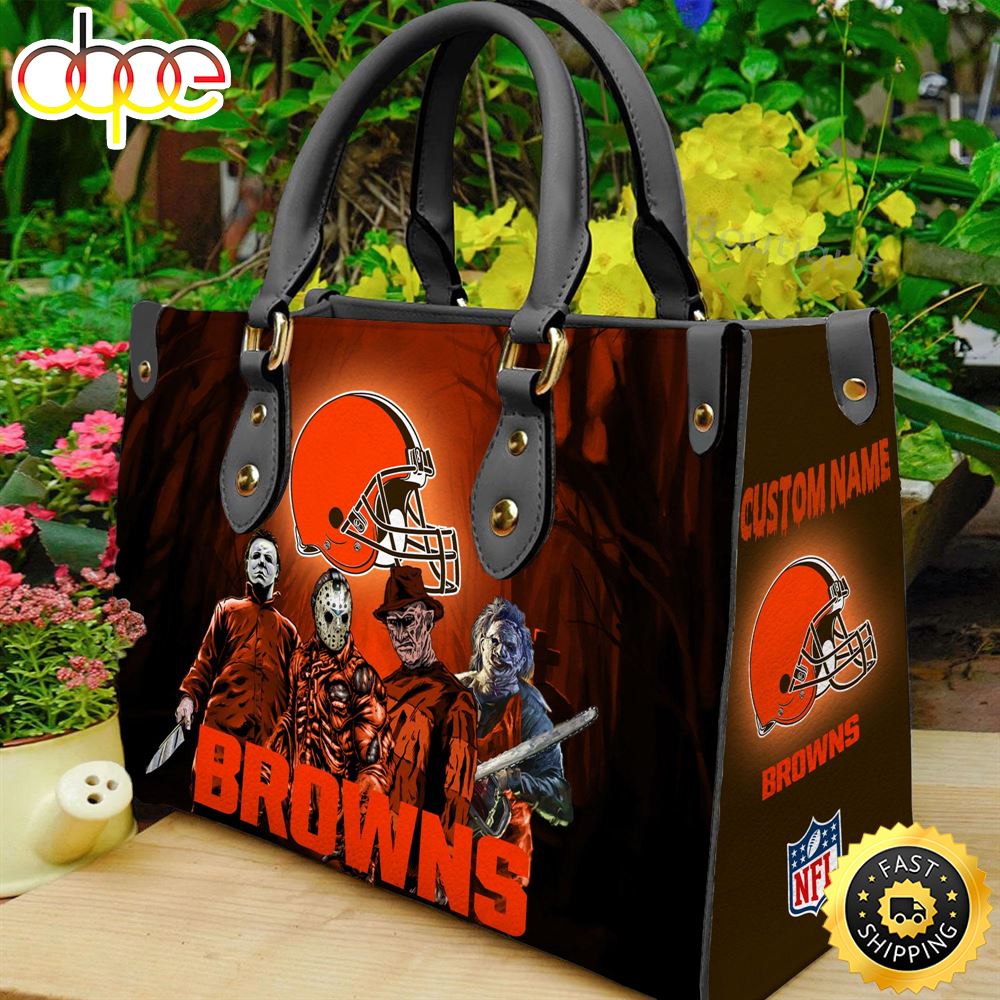 Sportswearmerch Cleveland Browns NFL Women Leather Hand Bag For Fan