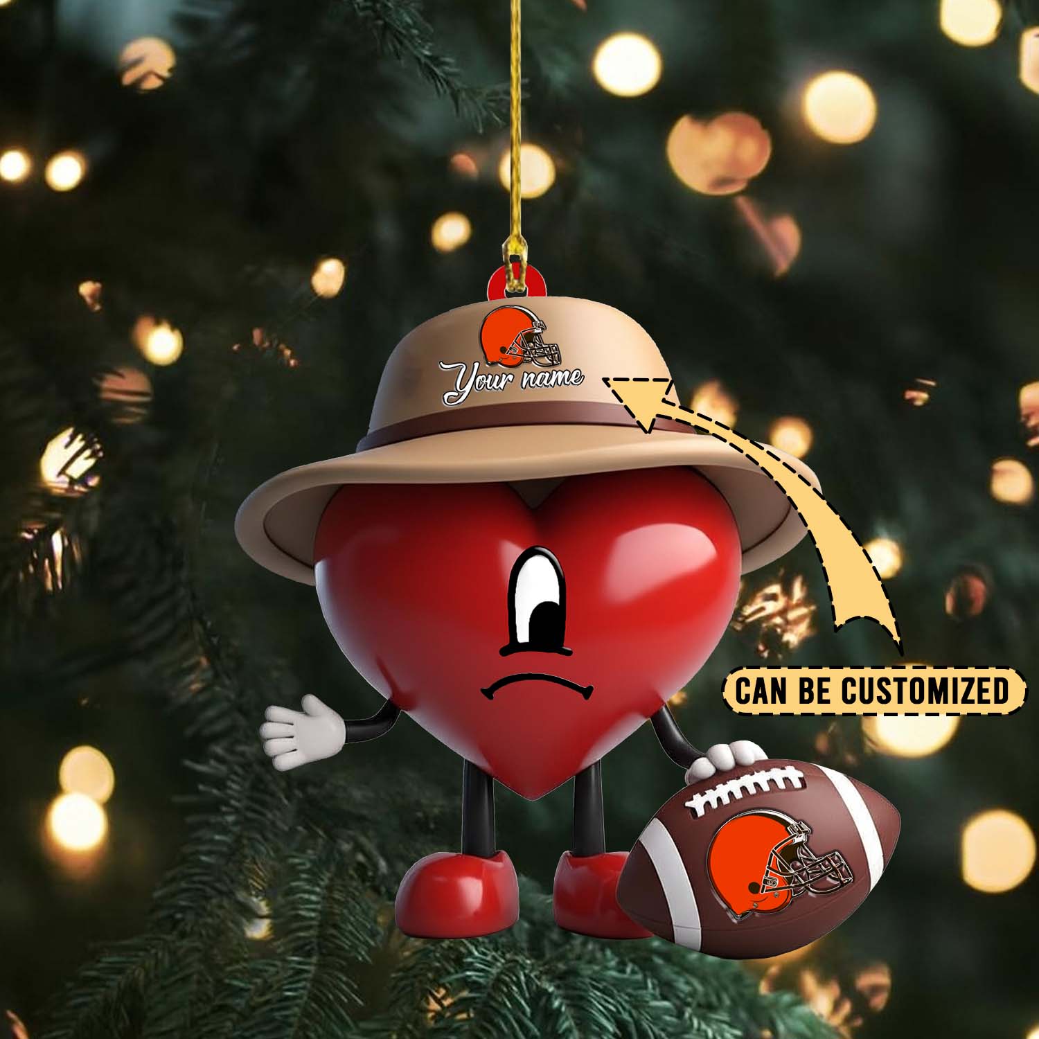 Sportswearmerch Cleveland Browns NFL x Bad Bunny Acrylic Ornament Gift For Fans