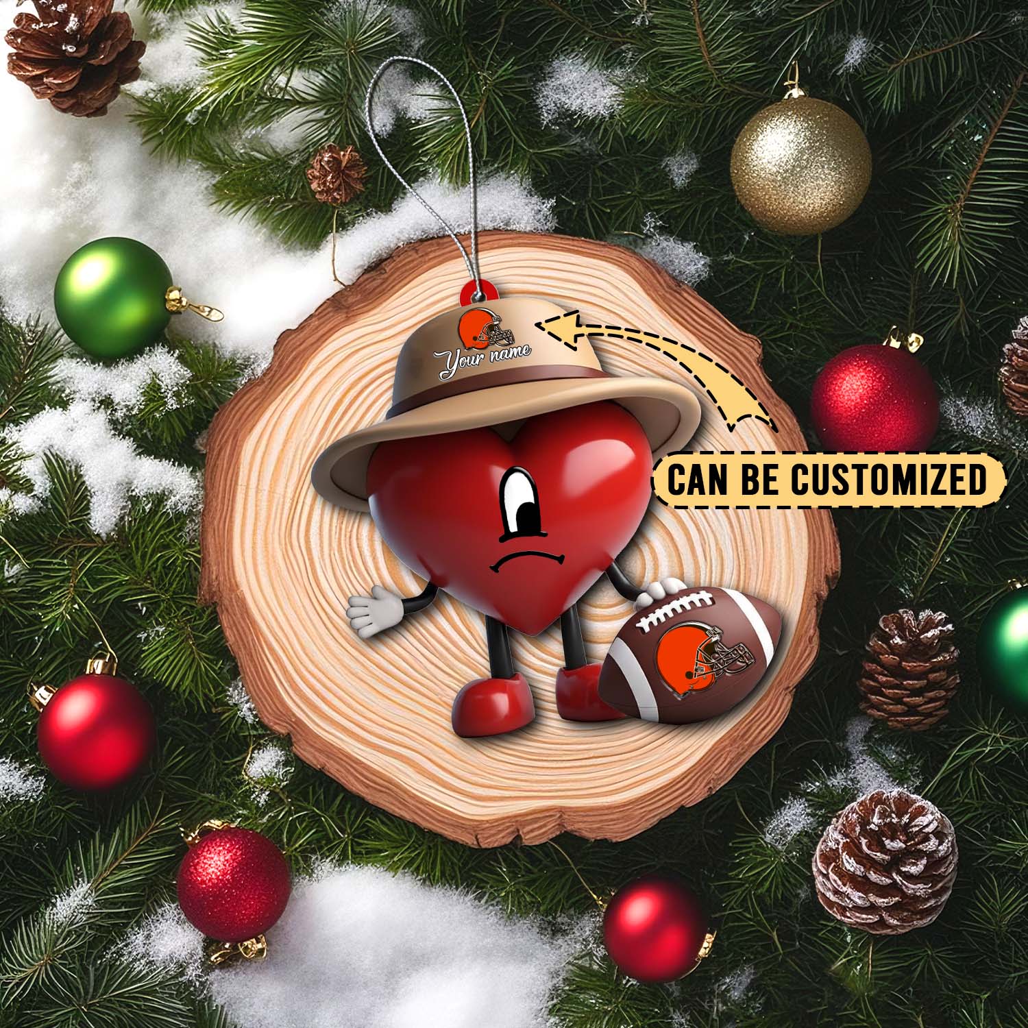 Sportswearmerch Cleveland Browns NFL x Bad Bunny Acrylic Ornament Gift For Fans