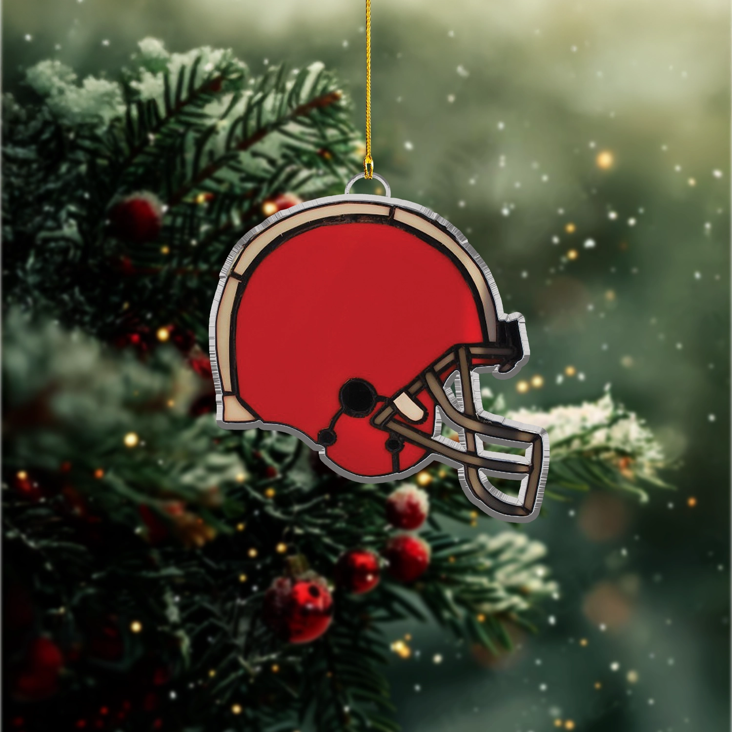 Sportswearmerch Cleveland Browns NFL x Christmas Acrylic Ornament Gift For Fans