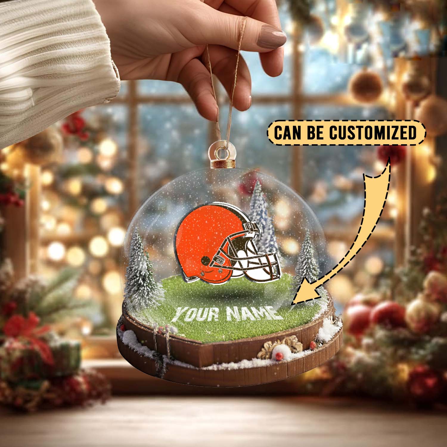 Sportswearmerch Cleveland Browns NFL x Christmas Acrylic Ornament Gift For Fans