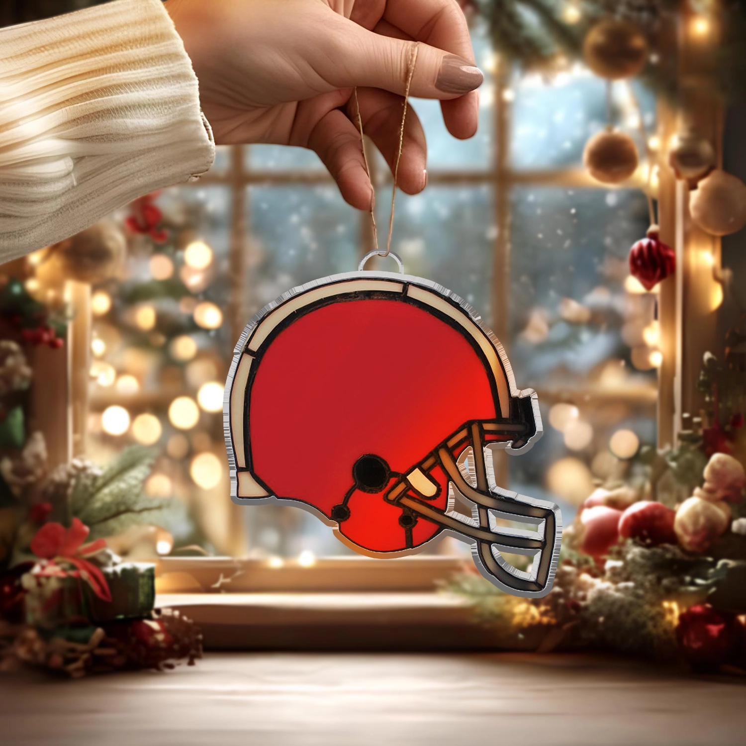 Sportswearmerch Cleveland Browns NFL x Christmas Acrylic Ornament Gift For Fans