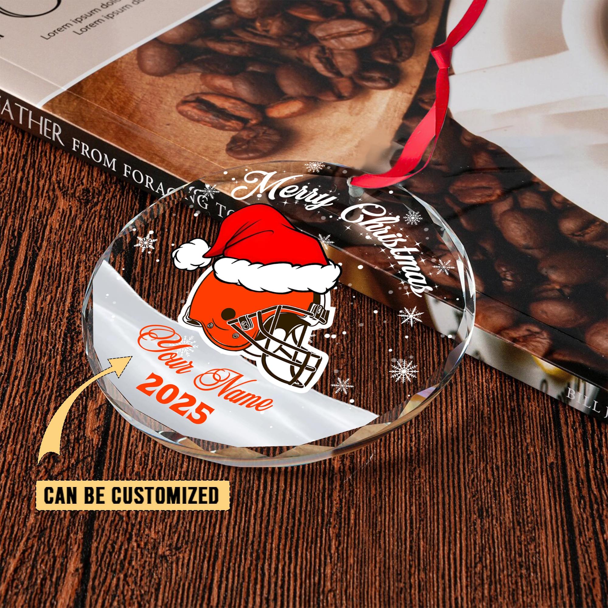 Sportswearmerch Cleveland Browns NFL x Christmas Glass Ornament Gift For Fan