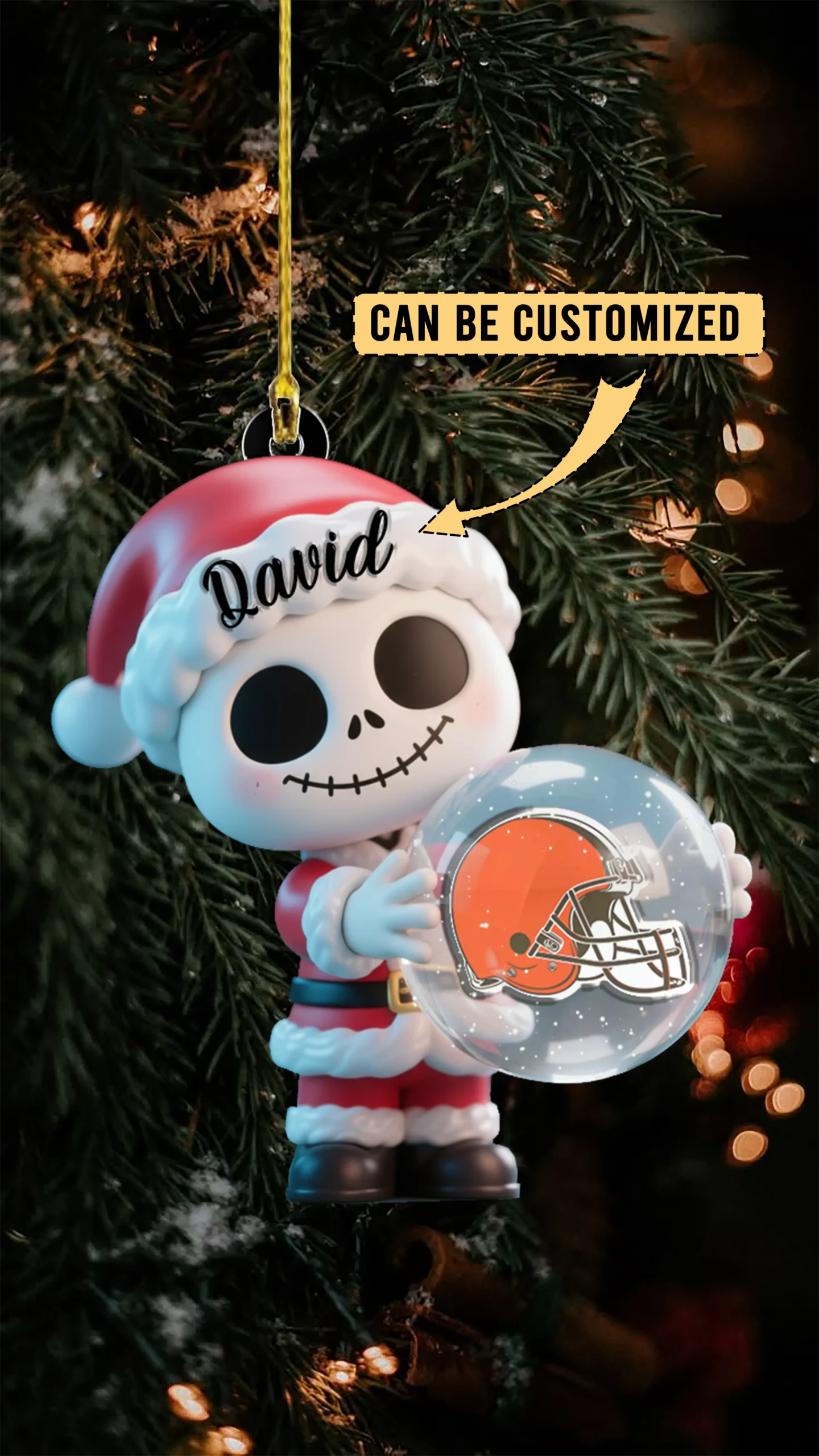 Sportswearmerch Cleveland Browns NFL x The Nightmare Before Christmas Acrylic Ornament Gift For Fans