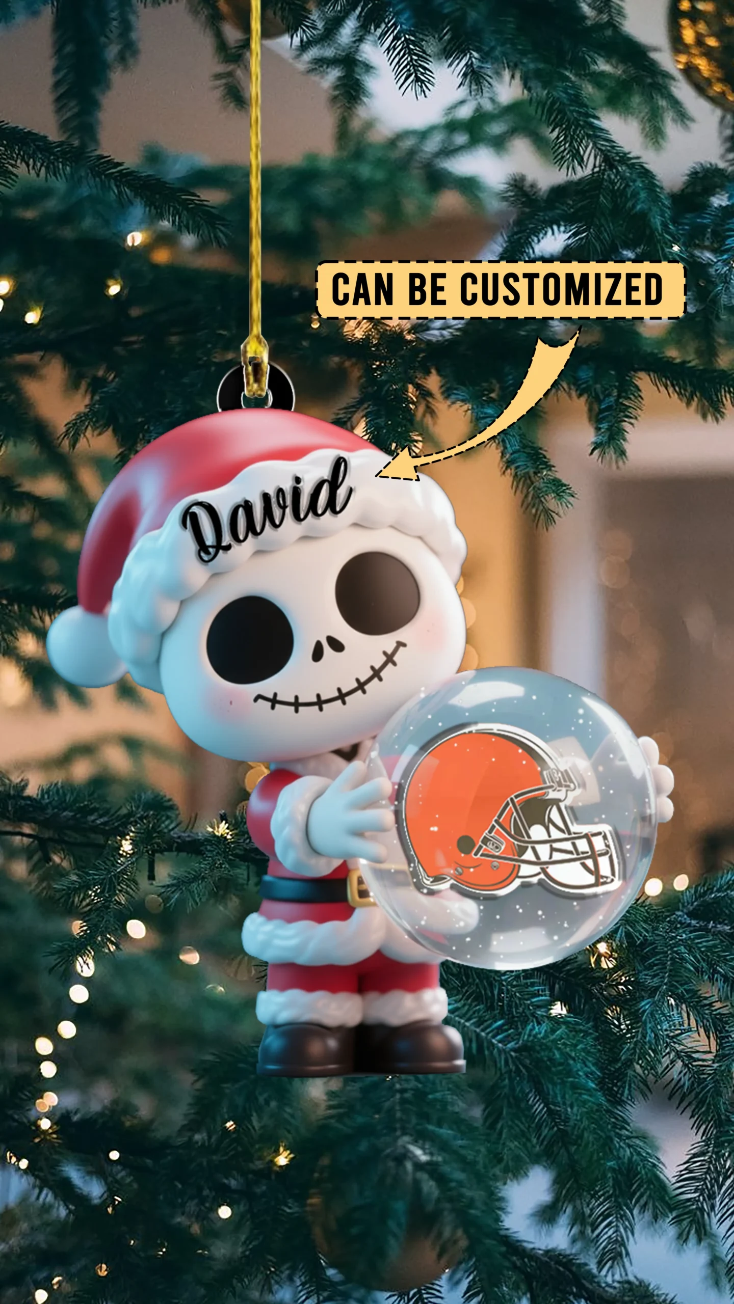 Sportswearmerch Cleveland Browns NFL x The Nightmare Before Christmas Acrylic Ornament Gift For Fans