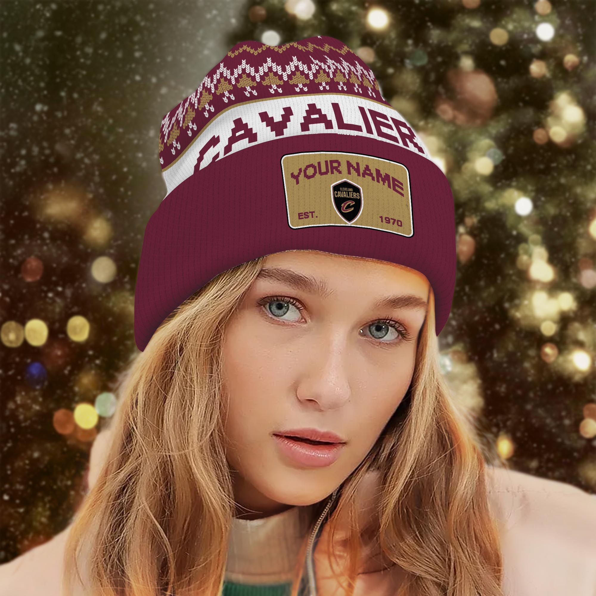 Sportswearmerch Cleveland Cavaliers NBA Christmas Beanie Hat For Fan