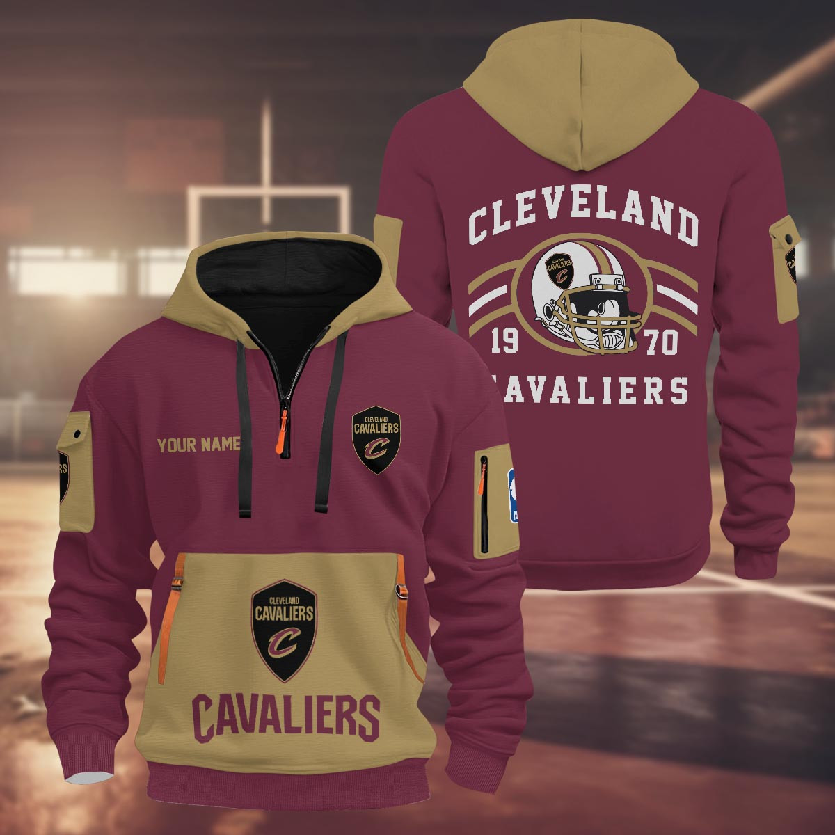 Sportswearmerch Cleveland Cavaliers NBA Half Zip Hoodie Personalized For Fan