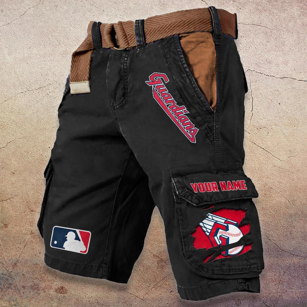 Sportswearmerch Cleveland Guardians MLB Denim Short For Fan
