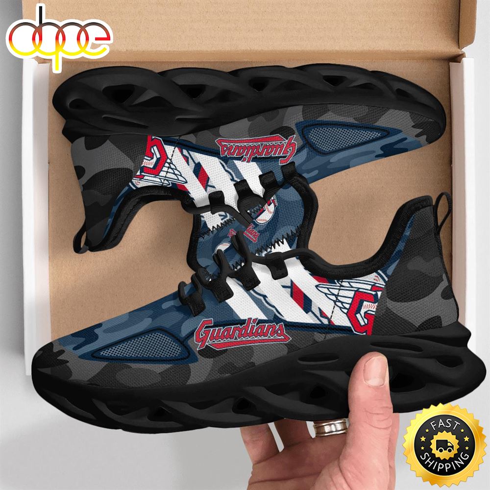 Sportswearmerch Cleveland Guardians MLB Military Camouflage Max Soul Shoes Sneakers For Men And Women