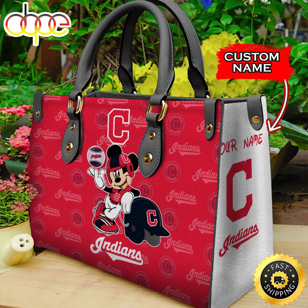 Sportswearmerch Cleveland Indians MLB Mickey Leather Bag For Fan