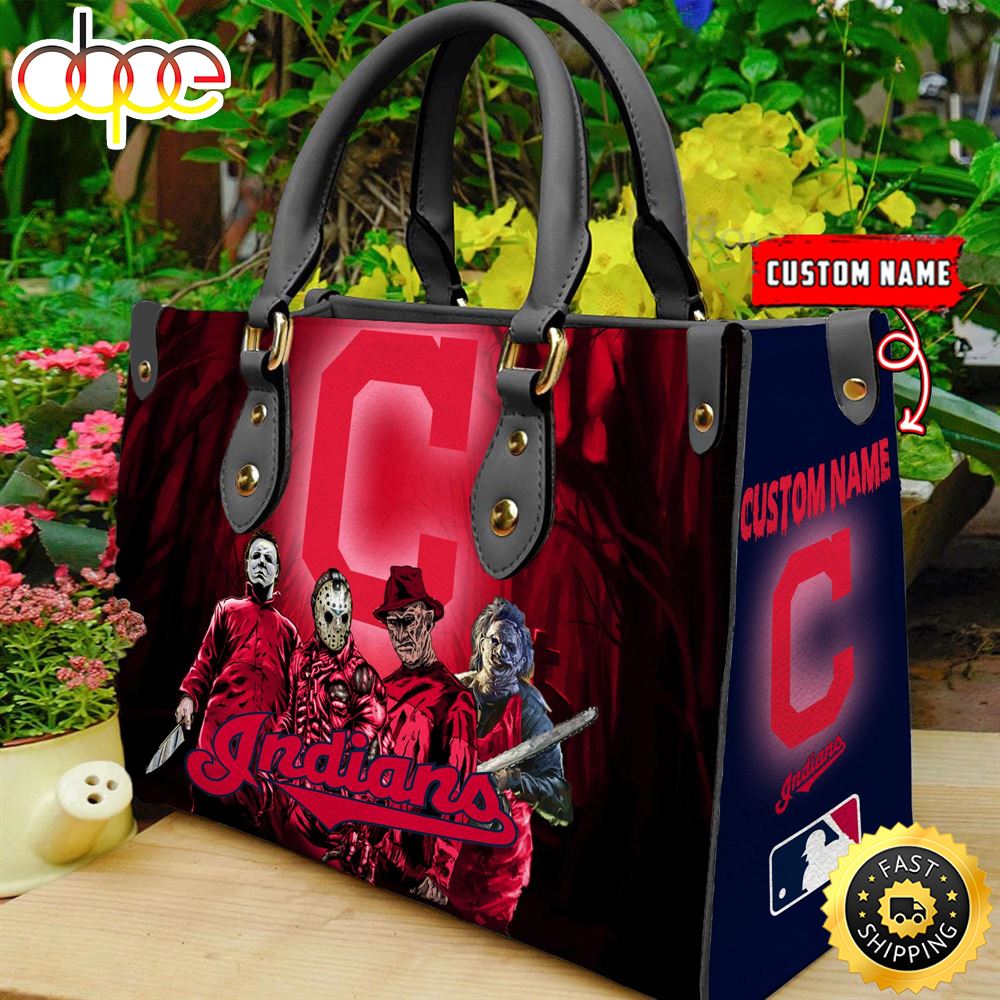 Sportswearmerch Cleveland Indians MLB Women Leather Hand Bag For Fan