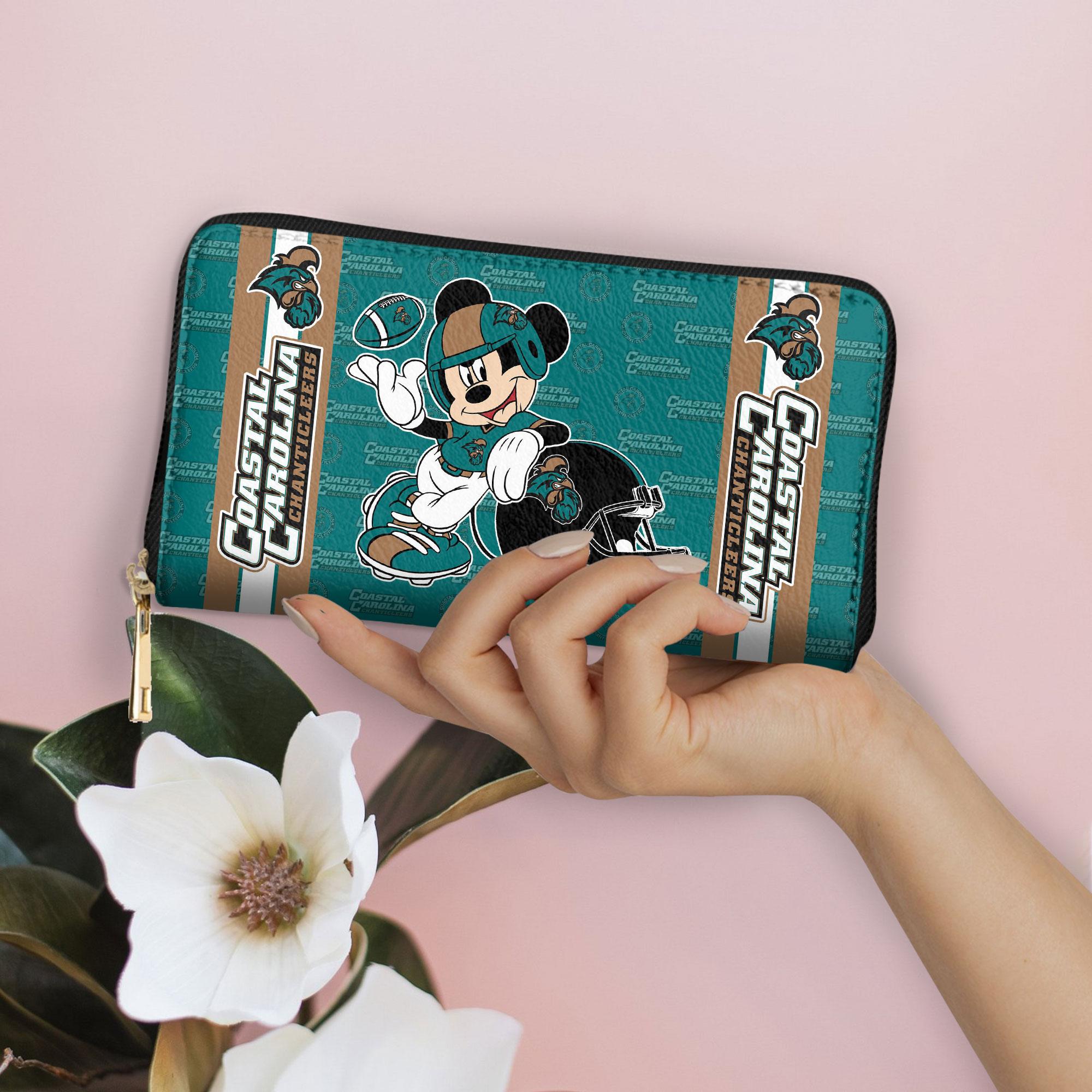 Sportswearmerch Coastal Carolina Chanticleers NCAA x Mickey Women Leather Handbag For Fan
