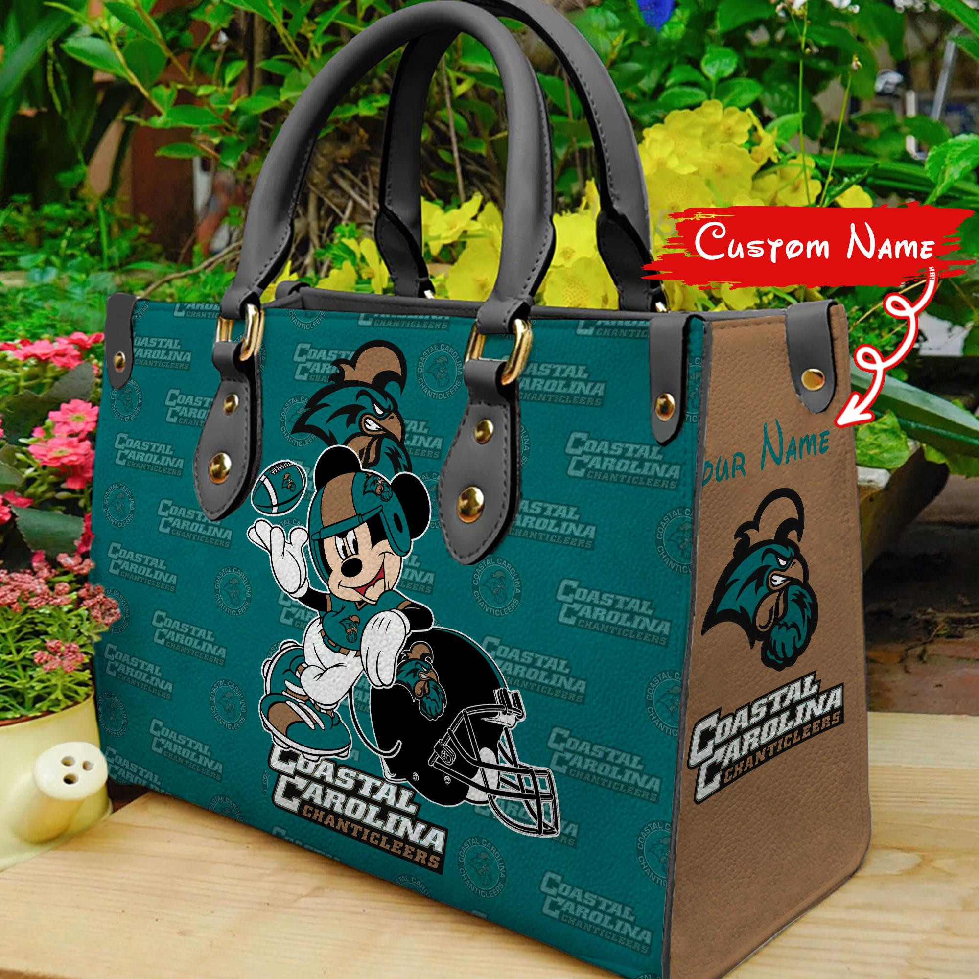 Sportswearmerch Coastal Carolina Chanticleers NCAA x Mickey Women Leather Handbag For Fan