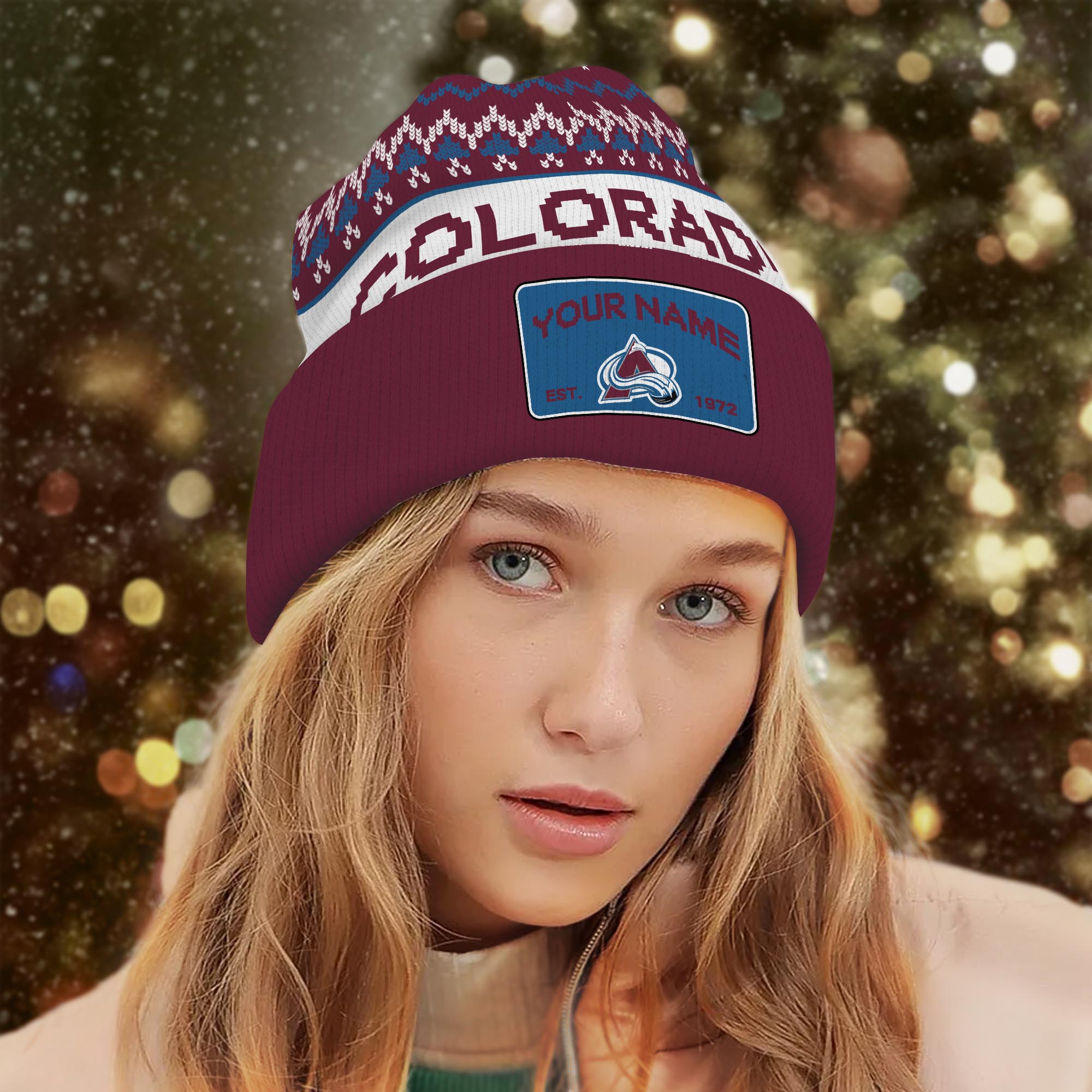 Sportswearmerch Colorado Avalanche NHL Christmas Beanie Hat For Fan