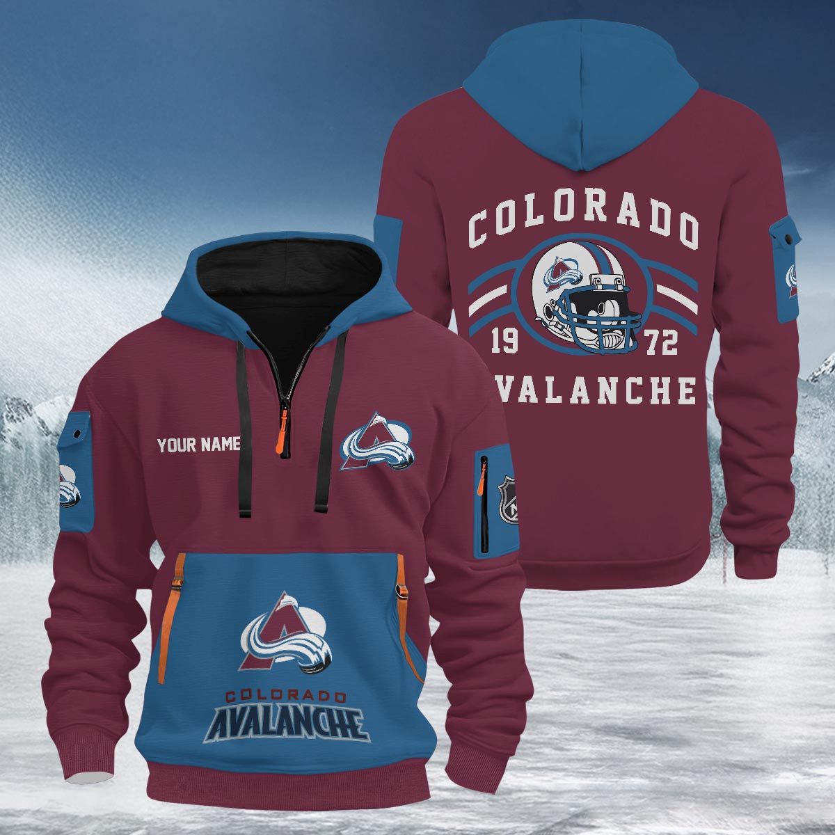 Sportswearmerch Colorado Avalanche NHL Half Zip Hoodie Personalized For Fan