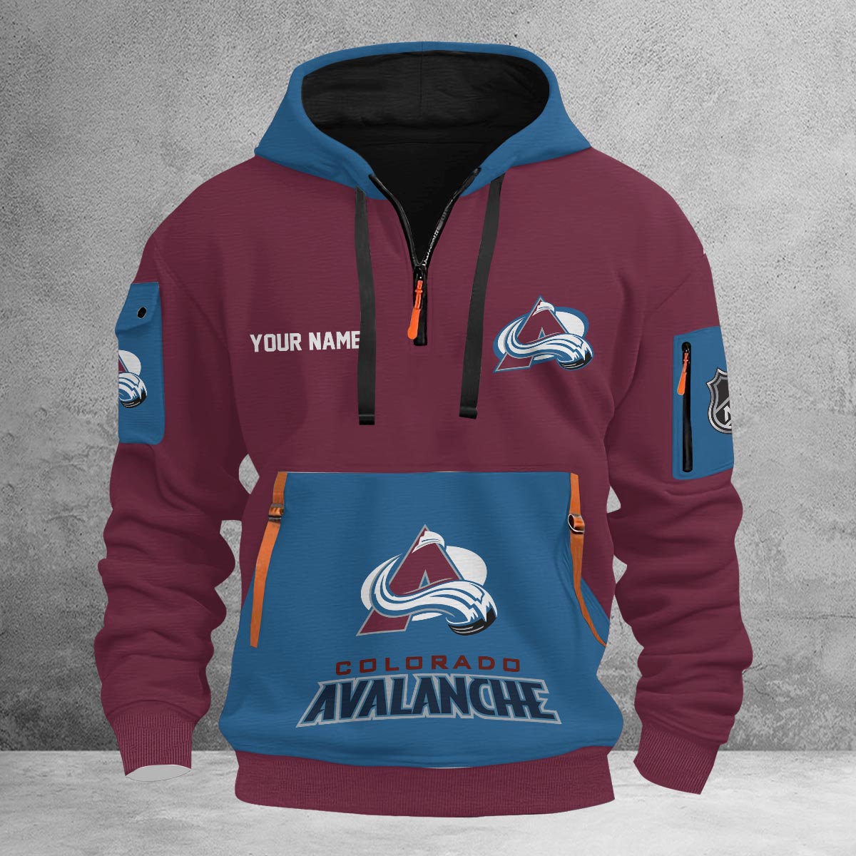 Sportswearmerch Colorado Avalanche NHL Half Zip Hoodie Personalized For Fan