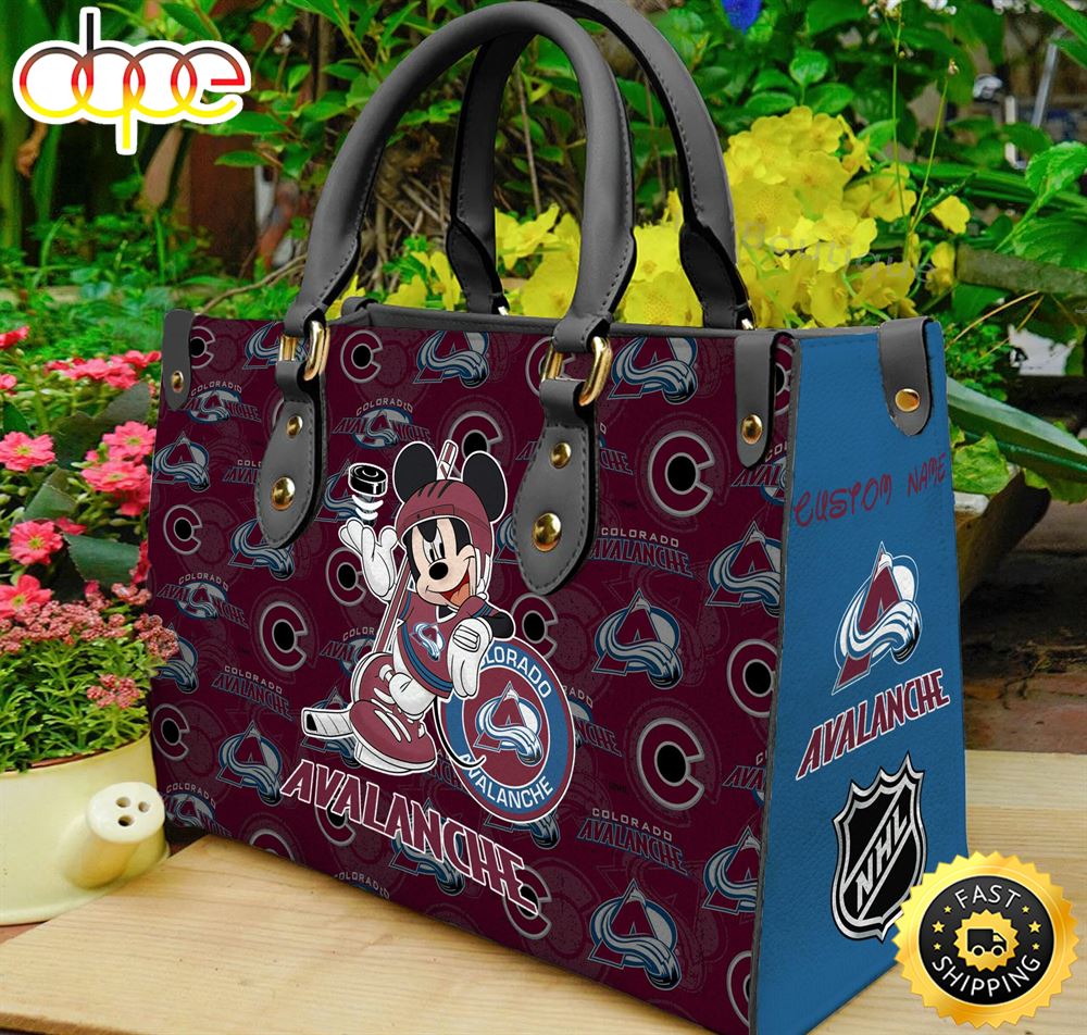 Sportswearmerch Colorado Avalanche NHL x Mickey Women Leather Hand Bag For Fan