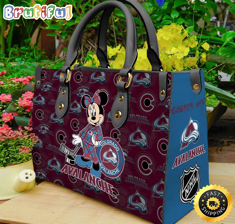 Sportswearmerch Colorado Avalanche NHL x Minnie Leather Handbag For Fan