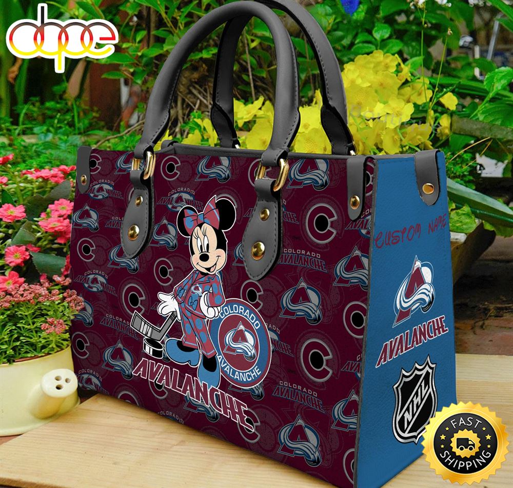 Sportswearmerch Colorado Avalanche NHL x Minnie Women Leather Hand Bag For Fan
