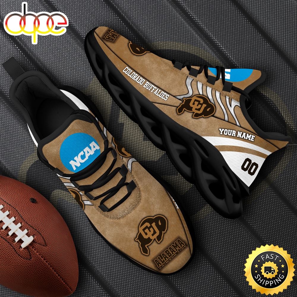 Sportswearmerch Colorado Buffaloes NCAA Black Max Soul Shoes Sneakers For Men And Women