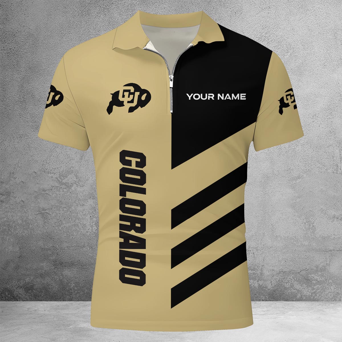 Sportswearmerch Colorado Buffaloes NCAA Lapel Zip Polo Shirt For Fan