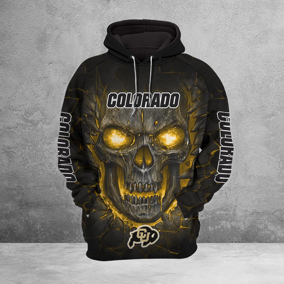 Sportswearmerch Colorado Buffaloes NCAA Lava Skull Hoodie For Fan