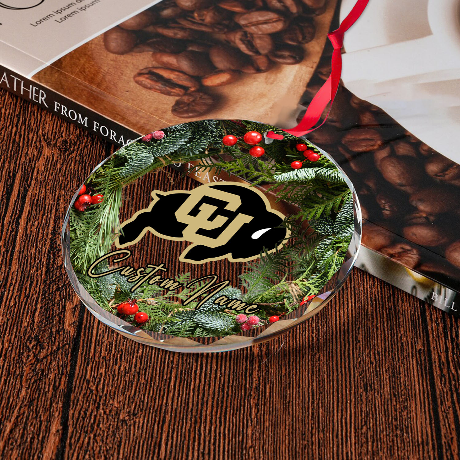 Sportswearmerch Colorado Buffaloes NCAA x Christmas Glass Ornament Gift For Fans