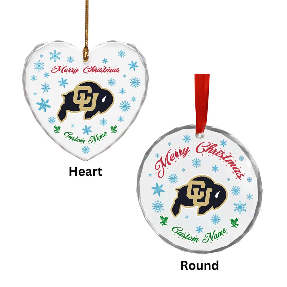 Sportswearmerch Colorado Buffaloes NCAA x Christmas Glass Ornament Gift For Fans