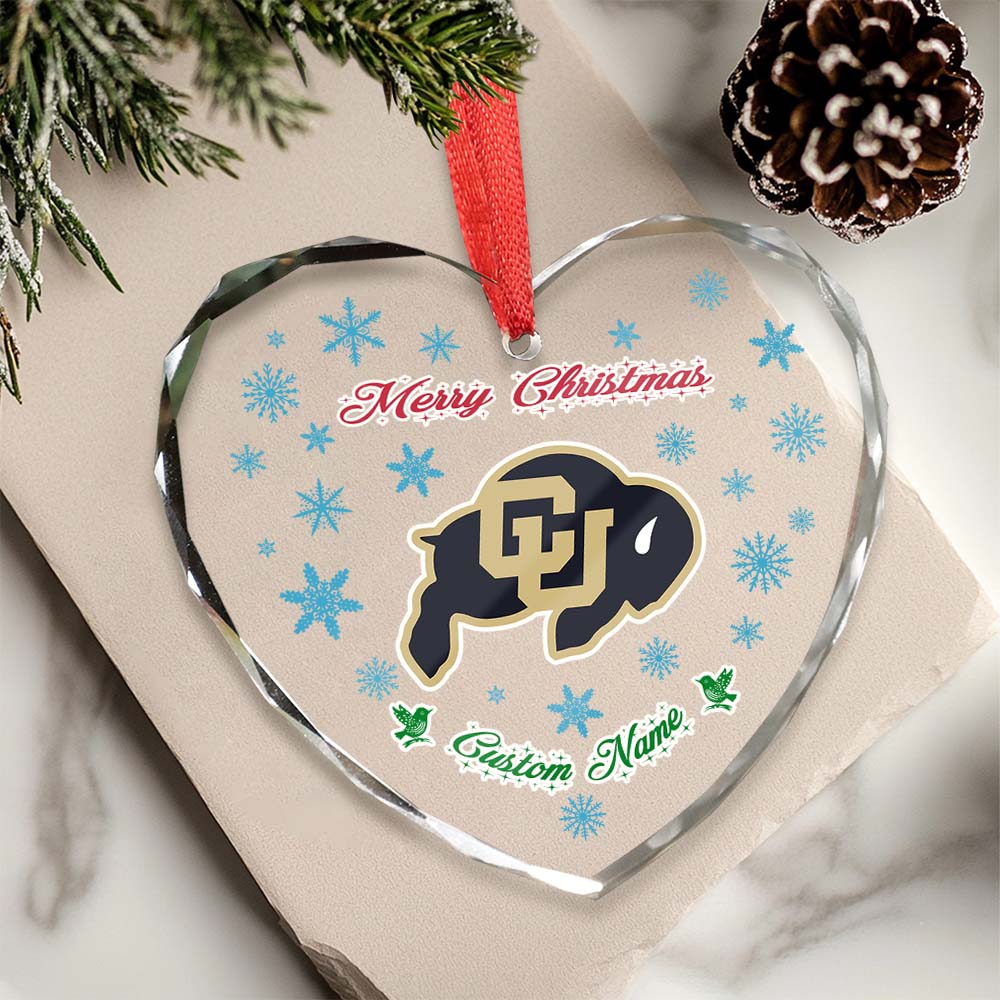 Sportswearmerch Colorado Buffaloes NCAA x Christmas Glass Ornament Gift For Fans
