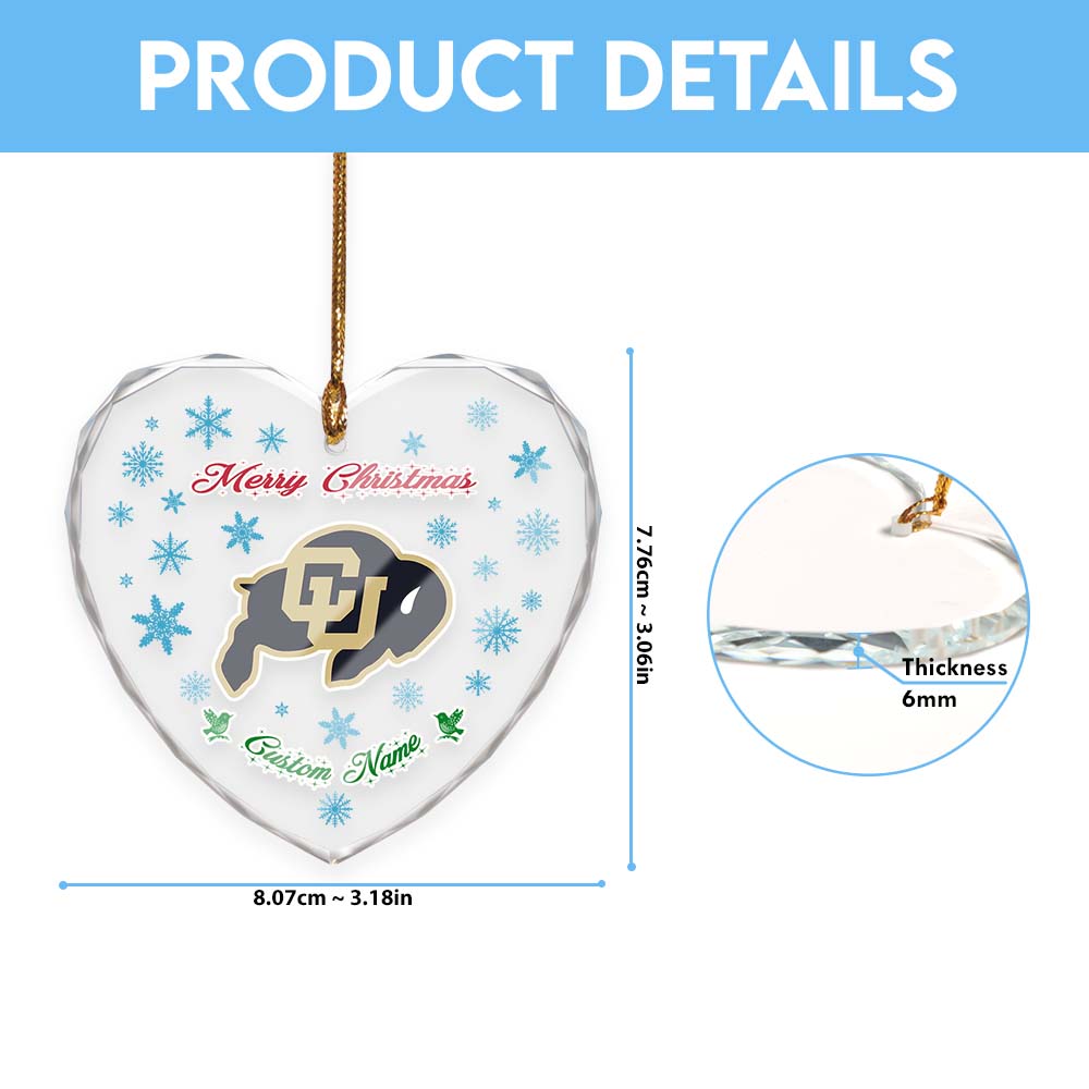 Sportswearmerch Colorado Buffaloes NCAA x Christmas Glass Ornament Gift For Fans