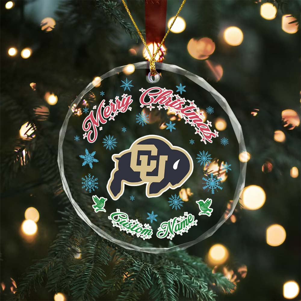 Sportswearmerch Colorado Buffaloes NCAA x Christmas Glass Ornament Gift For Fans