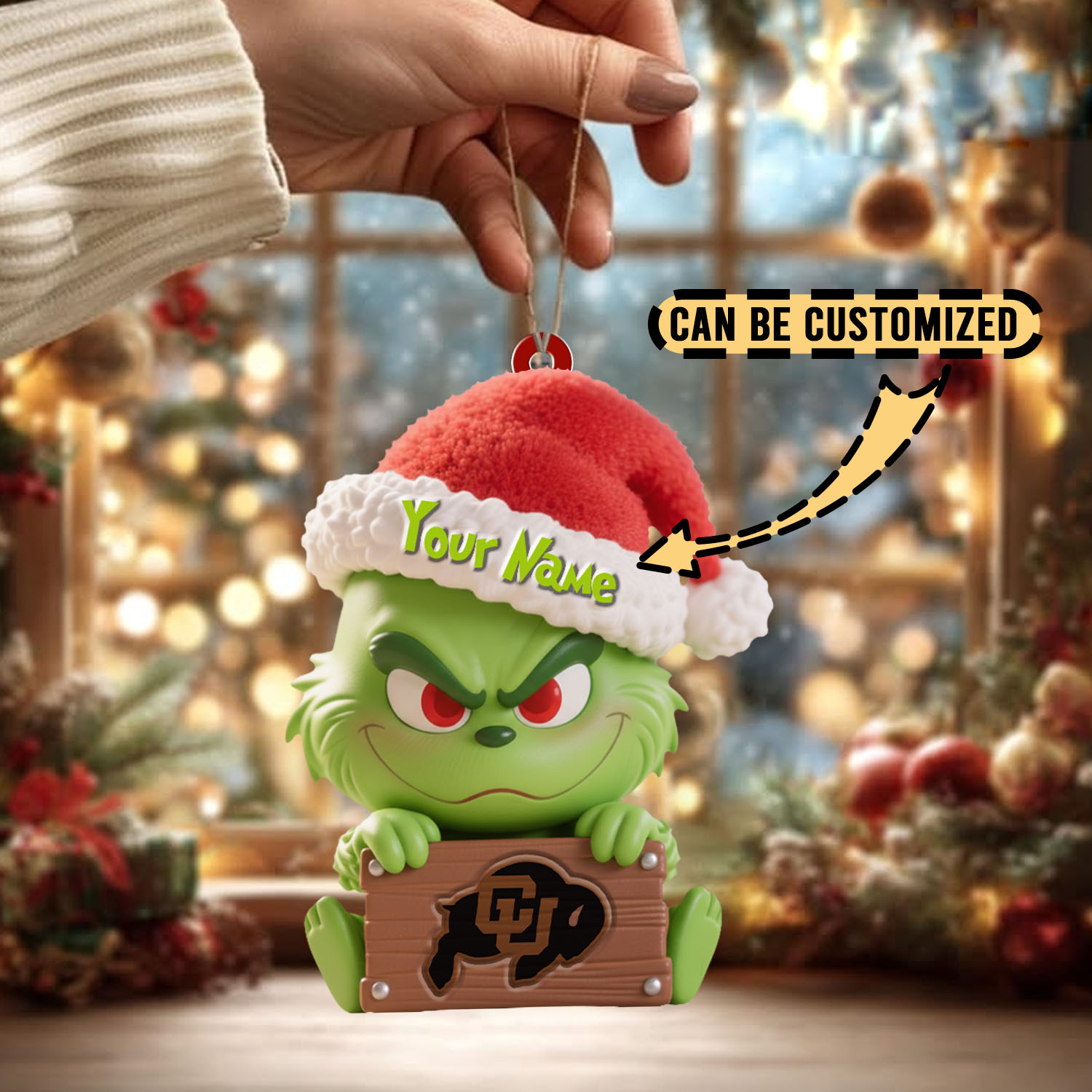 Sportswearmerch Colorado Buffaloes NCAA x The Grinch Christmas Acrylic Ornament Gift For Fans