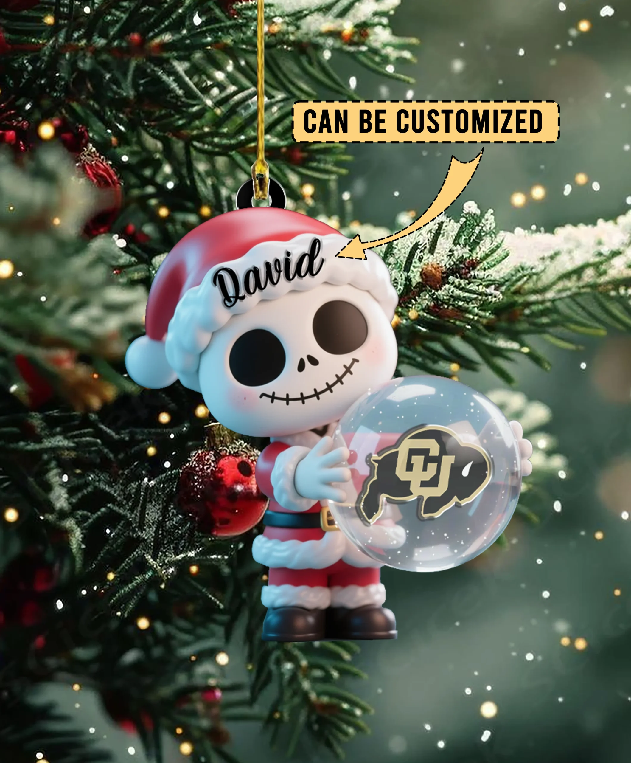 Sportswearmerch Colorado Buffaloes NCAA x The Nightmare Before Christmas Acrylic Ornament Gift For Fans