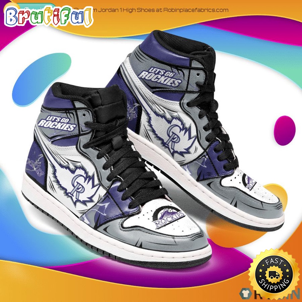 Sportswearmerch Colorado Rockies MLB AJ1 High Sneakers Shoes For Men And Women