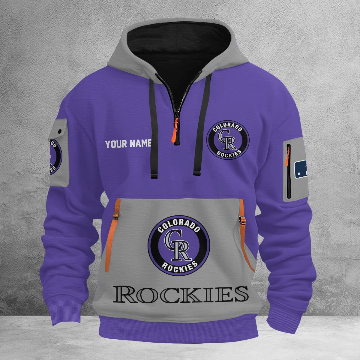 Sportswearmerch Colorado Rockies MLB Half Zip Hoodie Personalized For Fan