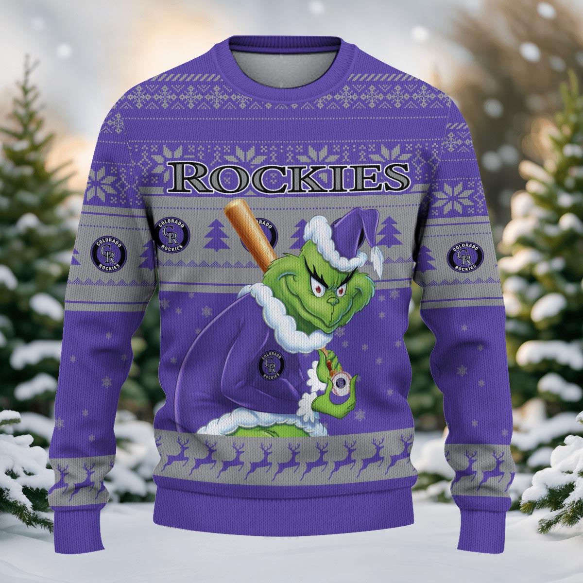 Sportswearmerch Colorado Rockies MLB x Grinch Christmas Ugly Sweater For Fans