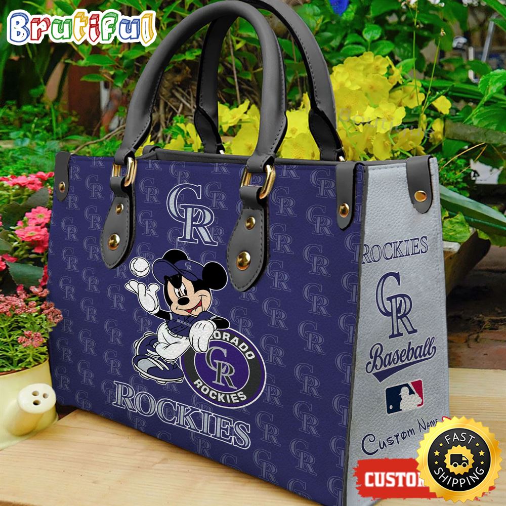 Sportswearmerch Colorado Rockies MLB x Mickey Leather Handbag For Fan