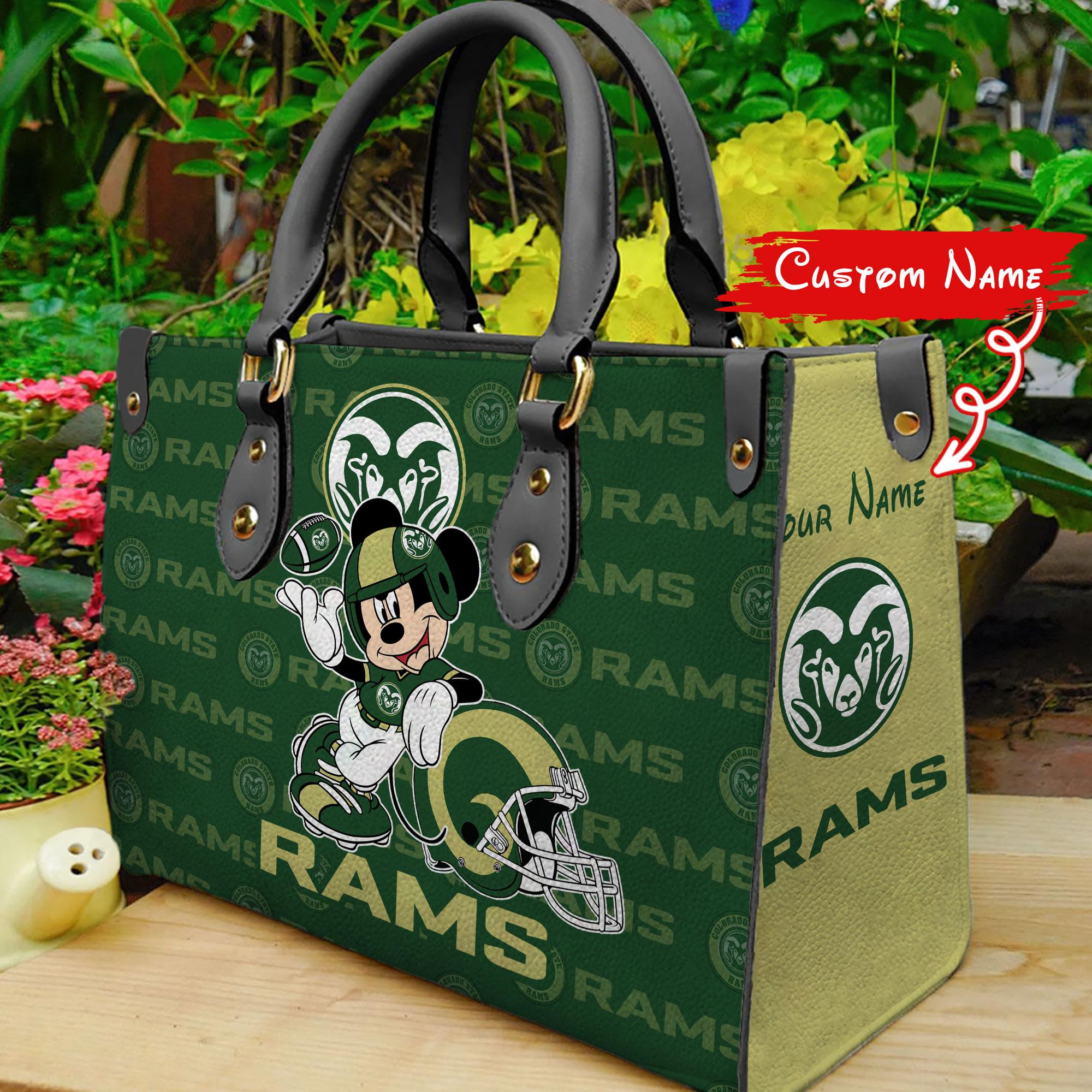 Sportswearmerch Colorado State Rams NCAA x Mickey Women Leather Handbag For Fan